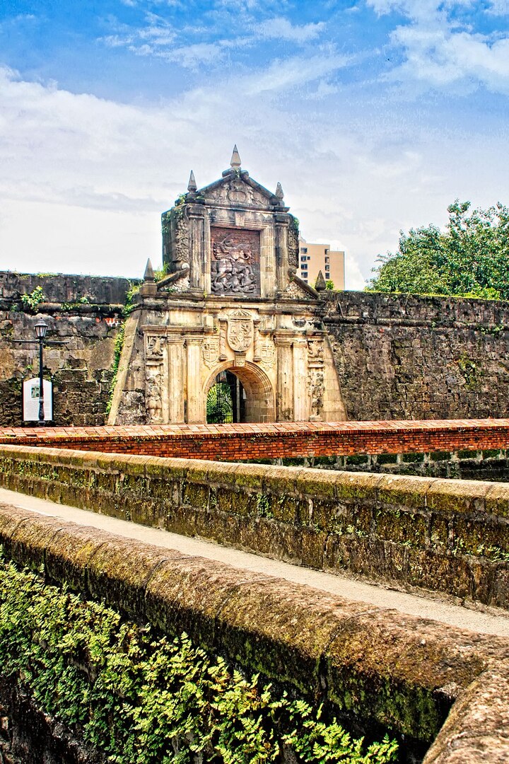 Stone ramparts and walkway inside Fort Santiago